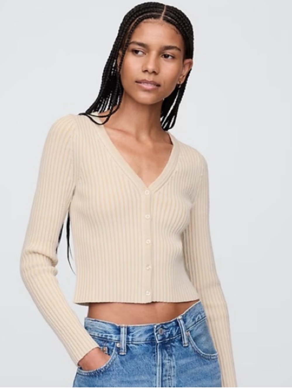 Gap ribbed v-neck cardigan